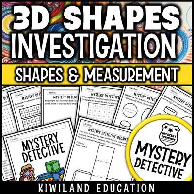 3D shapes geometry math worksheets measuring objects cover