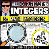 Engaging middle school math puzzle focused on integer operations with real-world themes