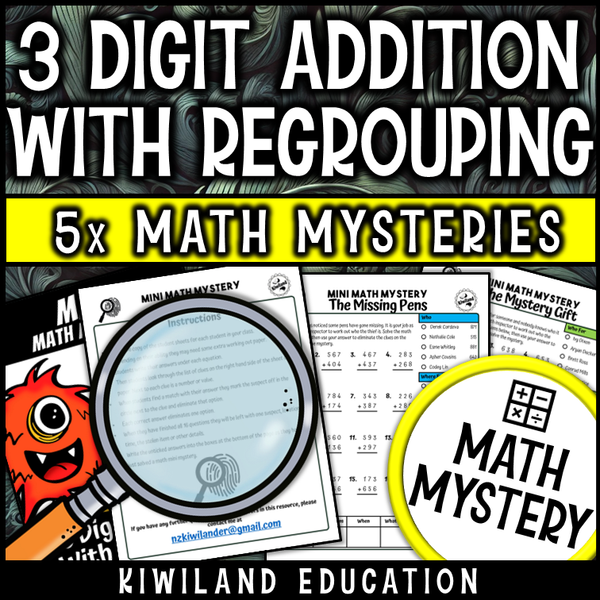 Fun detective-themed addition worksheets for grades 2 to 4