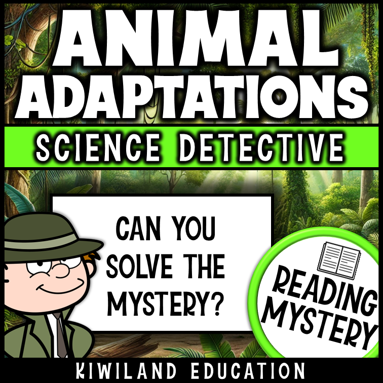 Interactive science worksheet on adaptations with multiple-choice and open-ended questions