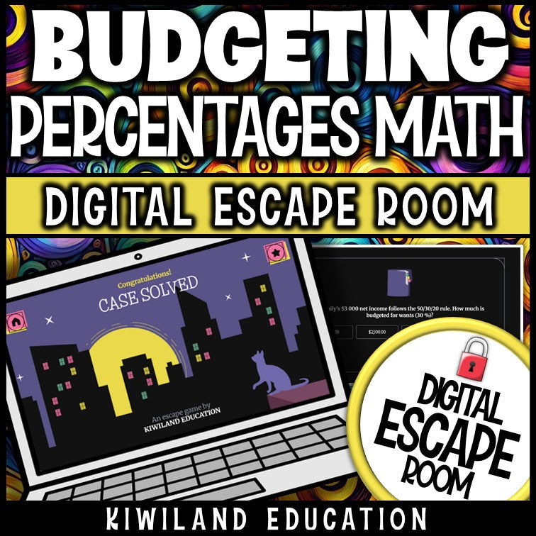 Middle school digital escape room for budgeting and financial literacy practice