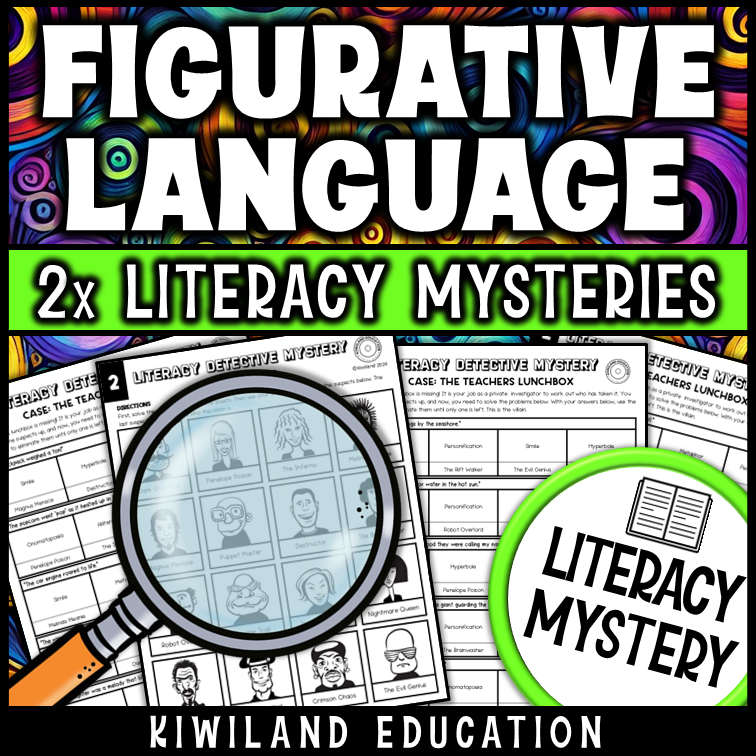ELA task cards focused on figurative language for grades 3, 4, and 5
