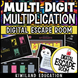 Interactive math game using the standard multiplication algorithm for upper elementary