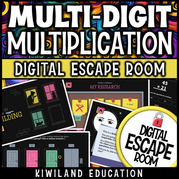Interactive math game using the standard multiplication algorithm for upper elementary