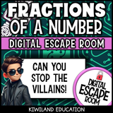 Animated fraction escape room for upper elementary math review