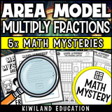 Multiplying Fractions with Area Models Math Mystery