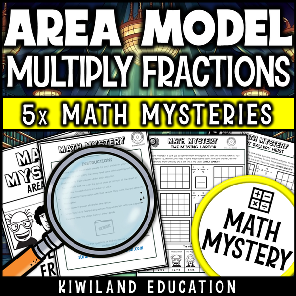 Multiplying Fractions with Area Models Math Mystery