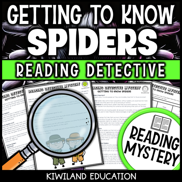 Halloween or year-round non-fiction reading activity on spiders for literacy practice