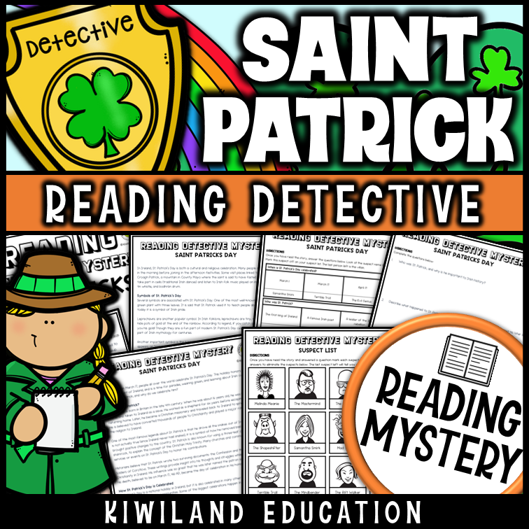 St Patrick's Day Reading Mystery Worksheets | Grades 3–6 | Printable ...