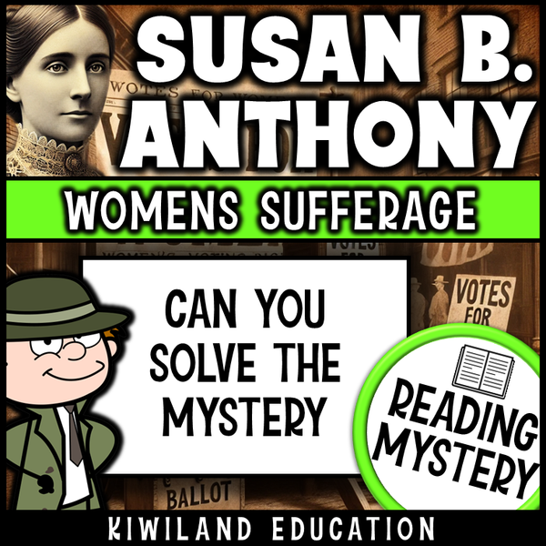 Printable women’s suffrage reading mystery with word search and extension tasks