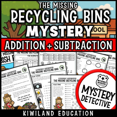 Earth day mystery detective addition and subtraction 1