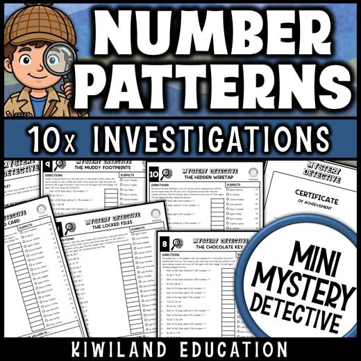 Number patterns and rules 4th grade detective worksheets