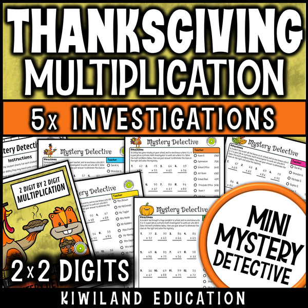 Thanksgiving 2-digit by 2-digit multiplication worksheets