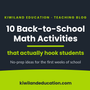 10 back-to-school math activities that hook students - Kiwiland Education