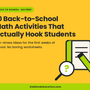 10 Back-to-School Math Activities That Actually Hook Students — Kiwiland Education blog graphic with a notebook, pencil and magnifying glass, for no-prep first-week math activities.