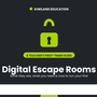 Digital Escape Rooms: A Teacher's First-Timer Guide — Kiwiland Education graphic with a padlock, for no-prep digital escape room classroom activities, Grades K to 8.
