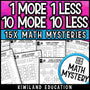 1 more 1 less 10 more 10 less math mystery worksheets for grades 1-2