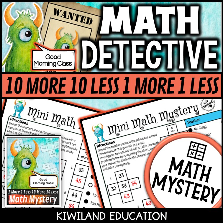 10 more 10 less math mystery answer key