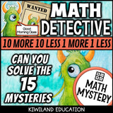 10 more 10 less math mystery activity preview