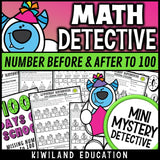 100th day of school numbers before and after to 100 worksheets