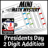 Presidents Day math mystery suspect elimination clue pages