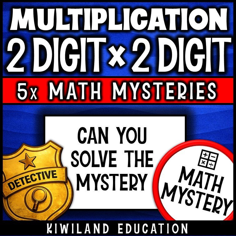 Can you solve the mystery, printable 2-digit by 2-digit multiplication math activity