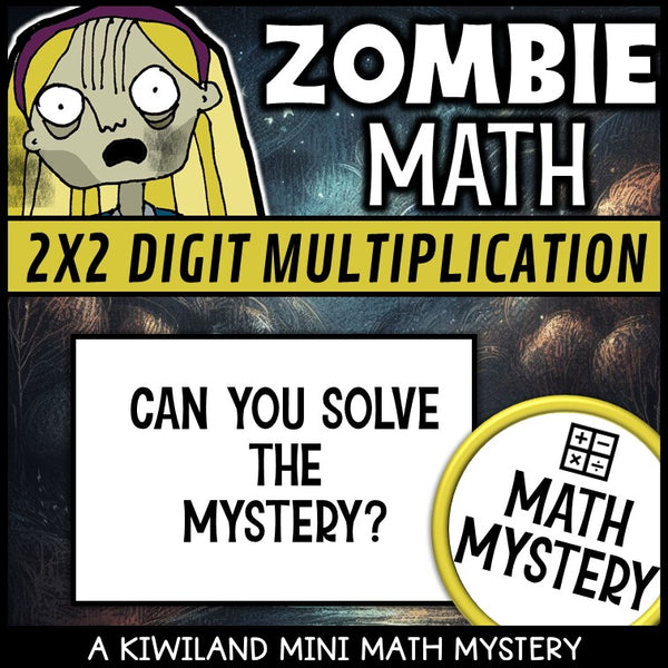 Can you solve the mystery, printable 2-digit by 2-digit multiplication zombie activity