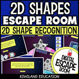 2D shapes escape room – space mission activity