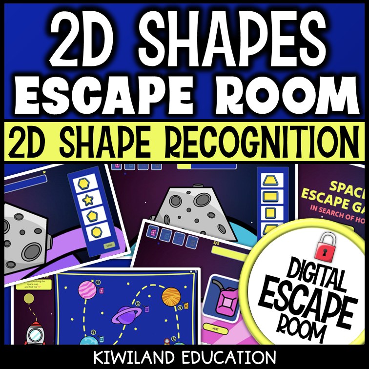 Identifying 2D shapes and attributes escape room challenge