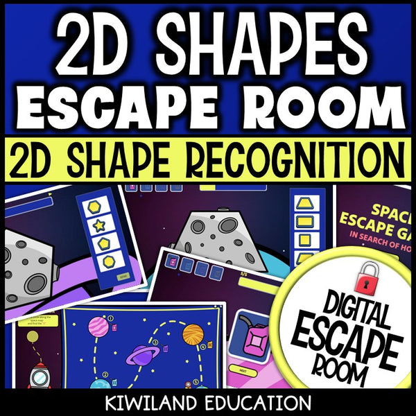 Identifying 2D shapes and attributes escape room challenge