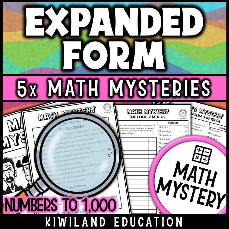 2nd and 3rd grade expanded form to standard form, no-prep printable