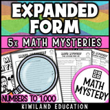2nd and 3rd grade expanded form to standard form, no-prep printable