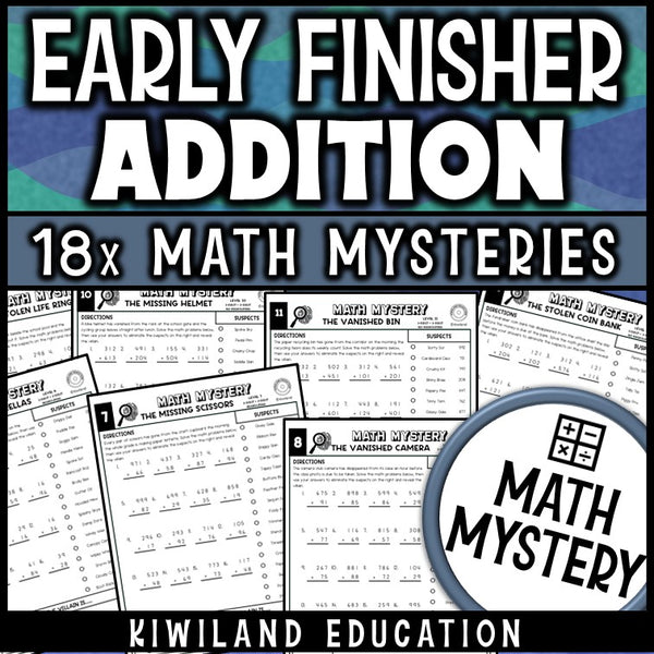 Addition with regrouping worksheets for early finishers, printable math mystery activity