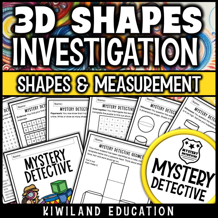 3D shapes geometry math worksheets measuring objects cover