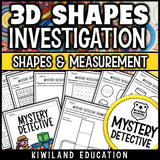 3D shapes geometry math worksheets measuring objects cover