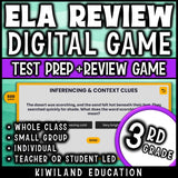Whole-class 3rd grade ELA test prep game show with built-in scoreboard