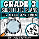 3rd grade emergency sub plans, print and go activities for math centers and early finishers
