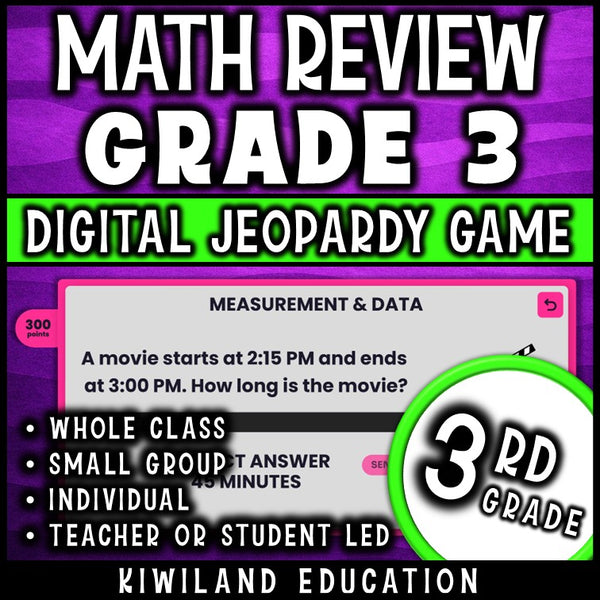 Whole-class 3rd grade math test prep game show with built-in scoreboard