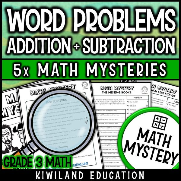 3rd grade word problem worksheets school detective theme math centers