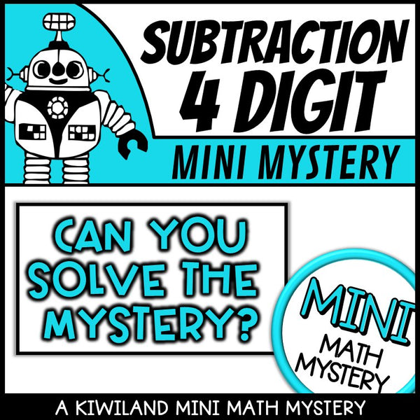 Can you solve the mystery - 4-digit subtraction with regrouping worksheets