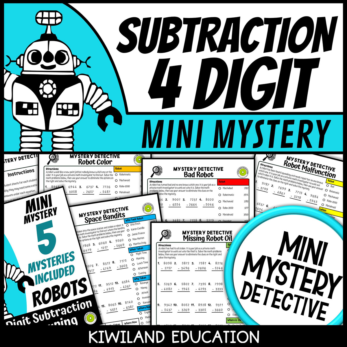 4-digit subtraction with regrouping worksheets 3rd 4th grade