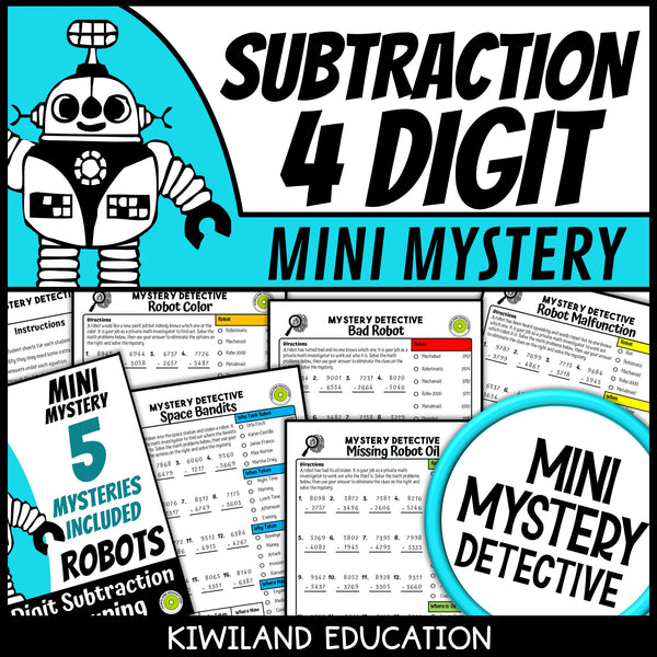 4-digit subtraction with regrouping worksheets 3rd 4th grade