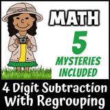 4-digit subtraction with regrouping worksheets grade 4