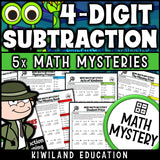 4-digit subtraction with regrouping printable worksheets for grades 2 to 4