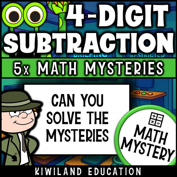 Four-digit subtraction practice printables for the classroom