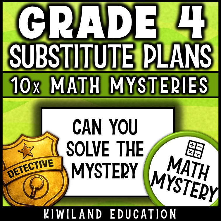 4th and 5th grade no prep sub plans math mystery for early finishers and morning work