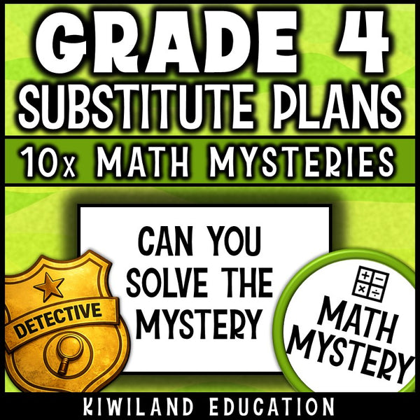 4th and 5th grade no prep sub plans math mystery for early finishers and morning work
