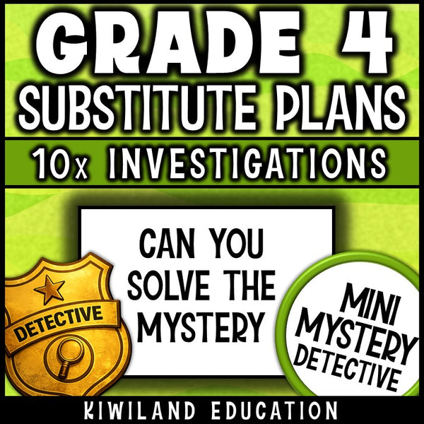 4th 5th grade no-prep sub plans mystery detective early finishers morning work