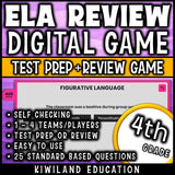 No-prep digital Jeopardy reading and language review game for grade 4