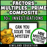 Can you solve the mystery? No prep 4th grade factors and multiples detective activity for math centers, early finishers, sub plans and homework